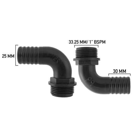 Pond Elbow Connector 1" BSPM- 25mm - Home & Garden > Decor > Fountains & Ponds > Fountain & Pond Accessories POND