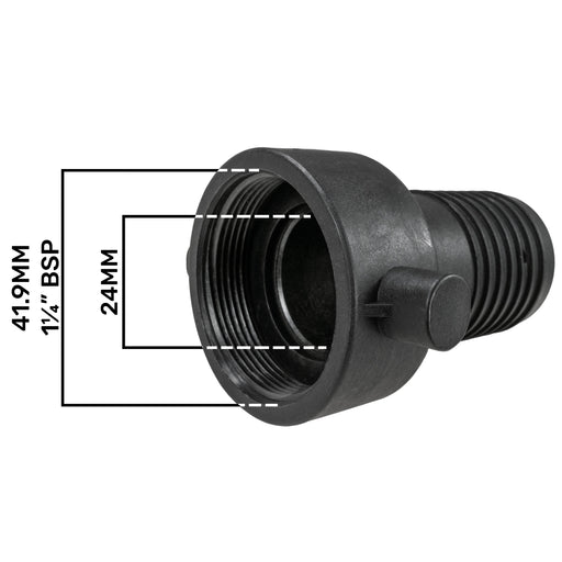 Pond Straight Connector 1.25" BSPF - 32mm - Home & Garden > Decor > Fountains & Ponds > Fountain & Pond Accessories POND