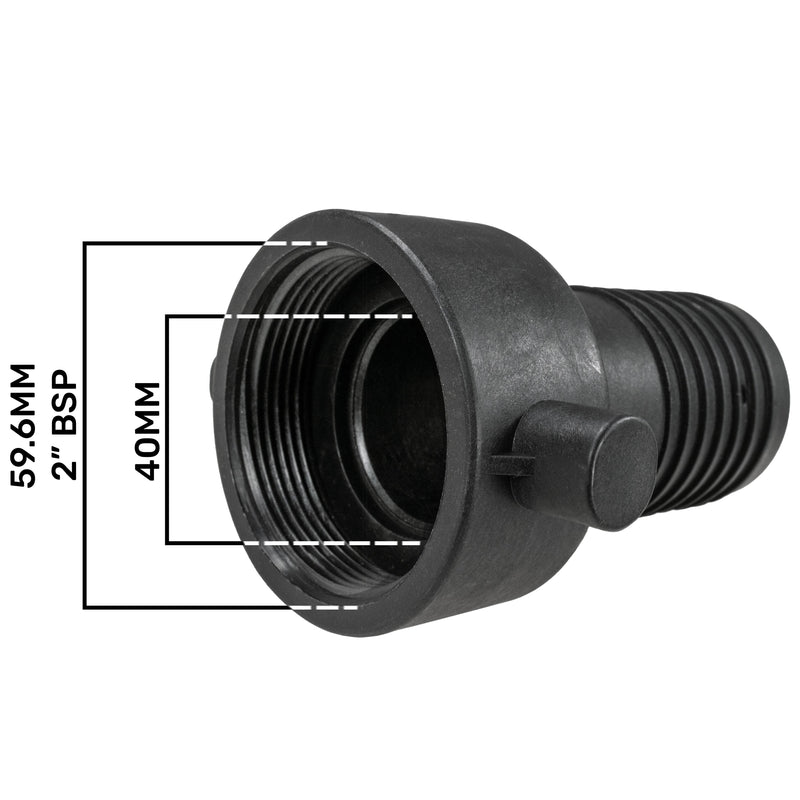 Pond Straight Connector 2" BSPF - 50mm - Home & Garden > Decor > Fountains & Ponds > Fountain & Pond Accessories POND