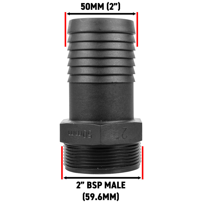 Pond Straight Connector 2" BSPM - 50mm - Home & Garden > Decor > Fountains & Ponds > Fountain & Pond Accessories POND
