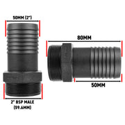 Pond Straight Connector 2" BSPM - 50mm - Home & Garden > Decor > Fountains & Ponds > Fountain & Pond Accessories POND