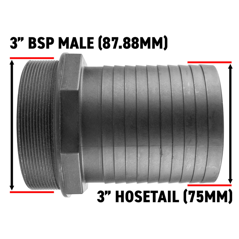 Pond Straight Connector 3" BSPM - 75mm - Home & Garden > Decor > Fountains & Ponds > Fountain & Pond Accessories POND