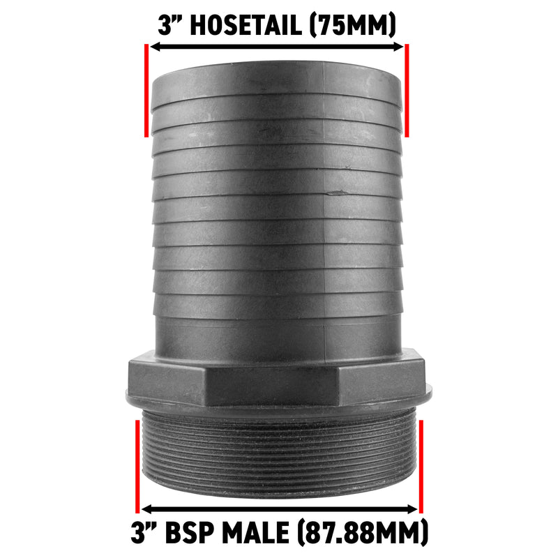 Pond Straight Connector 3" BSPM - 75mm - Home & Garden > Decor > Fountains & Ponds > Fountain & Pond Accessories POND
