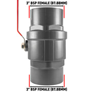 PP 3" BSPF Stopcock with Stainless Steel Ball Valve and Handle - Hardware > Plumbing > Plumbing Fittings & Supports Tech Hose & Fittings