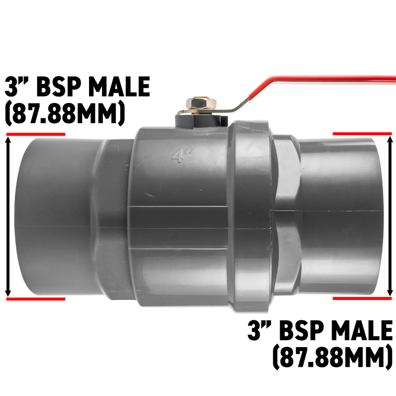 PP 3" BSPF Stopcock with Stainless Steel Ball Valve and Handle - Hardware > Plumbing > Plumbing Fittings & Supports Tech Hose & Fittings