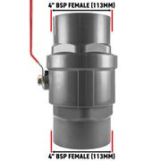 PP 4" BSPF Stopcock with Stainless Steel Ball Valve and Handle - Hardware > Plumbing > Plumbing Fittings & Supports Tech Hose & Fittings