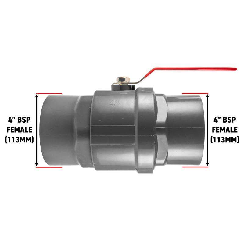 PP 4" BSPF Stopcock with Stainless Steel Ball Valve and Handle - Hardware > Plumbing > Plumbing Fittings & Supports Tech Hose & Fittings