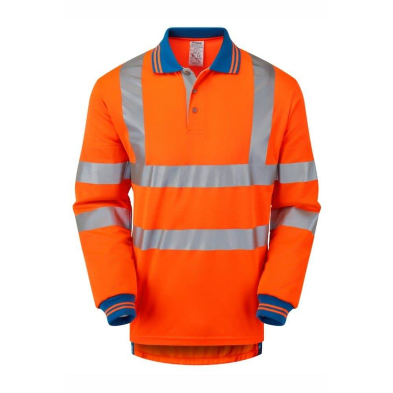 PULSAR PR470-CRS Hi-Vis Orange Cut Resistant Sleeve Polo Shirt - HI-VIS T-SHIRTS