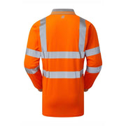 PULSAR PR470 Hi-Vis Orange Long Sleeve Polo Shirt - HI-VIS T-SHIRTS