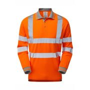 PULSAR PR470 Hi-Vis Orange Long Sleeve Polo Shirt - HI-VIS T-SHIRTS