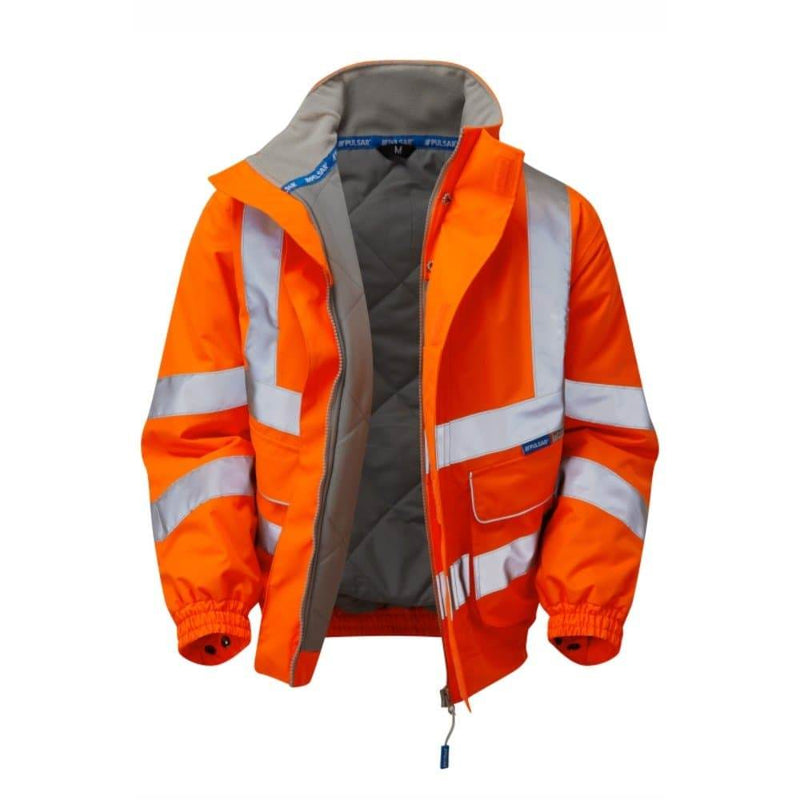 PULSAR PR496 Hi-Vis Orange Padded Bomber Jacket - HI-VIS JACKETS & COATS