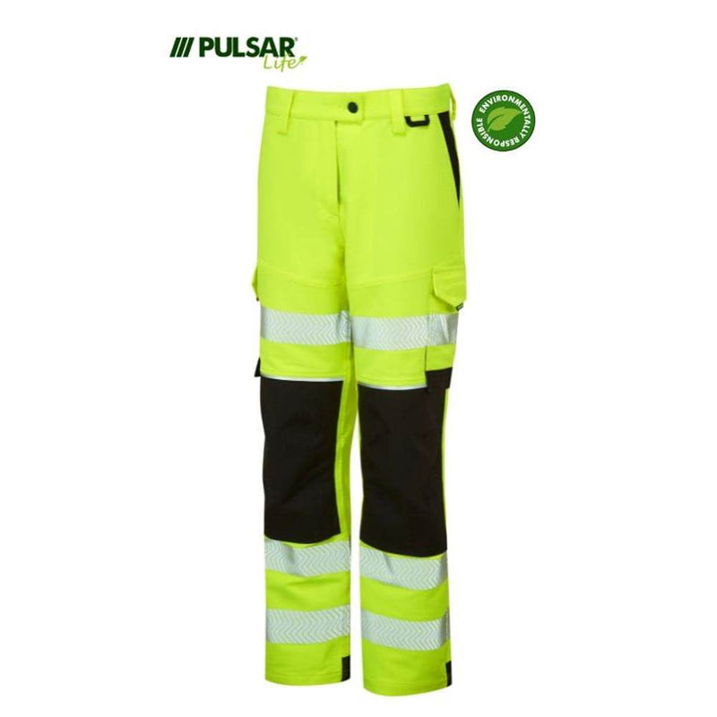 PULSAR® LIFE LFE971 GRS Women's Stretch Hi-Vis Combat Trouser Yellow - WOMENS HI-VIS CLOTHING