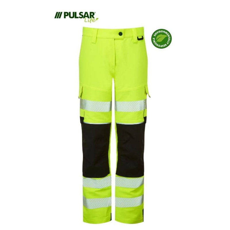 PULSAR® LIFE LFE971 GRS Women's Stretch Hi-Vis Combat Trouser Yellow - WOMENS HI-VIS CLOTHING