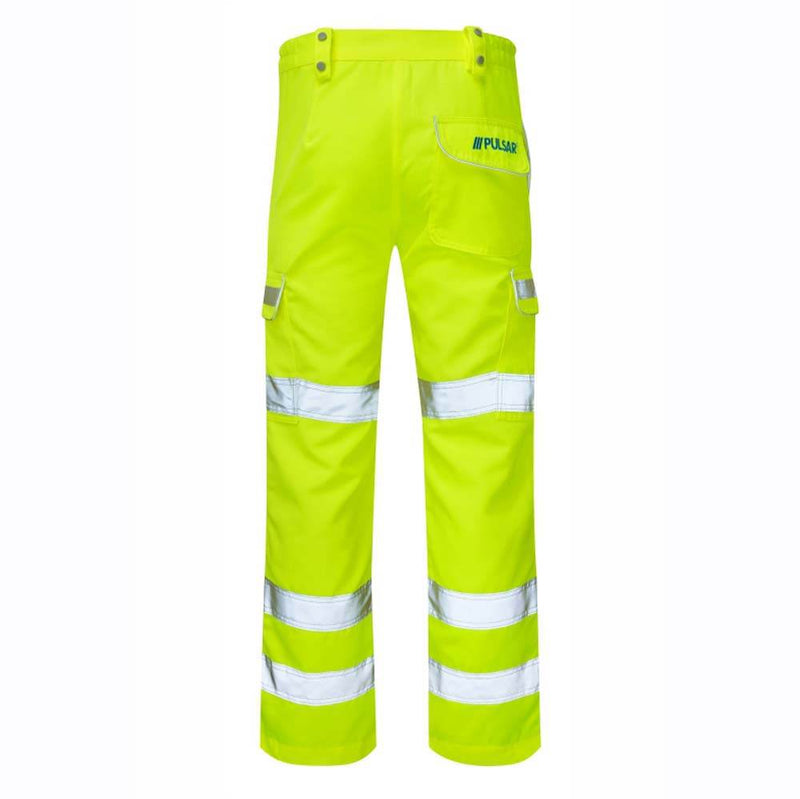 PULSAR P346LDS Ladies Hi-Vis Yellow Combat Trouser - HI-VIS TROUSERS