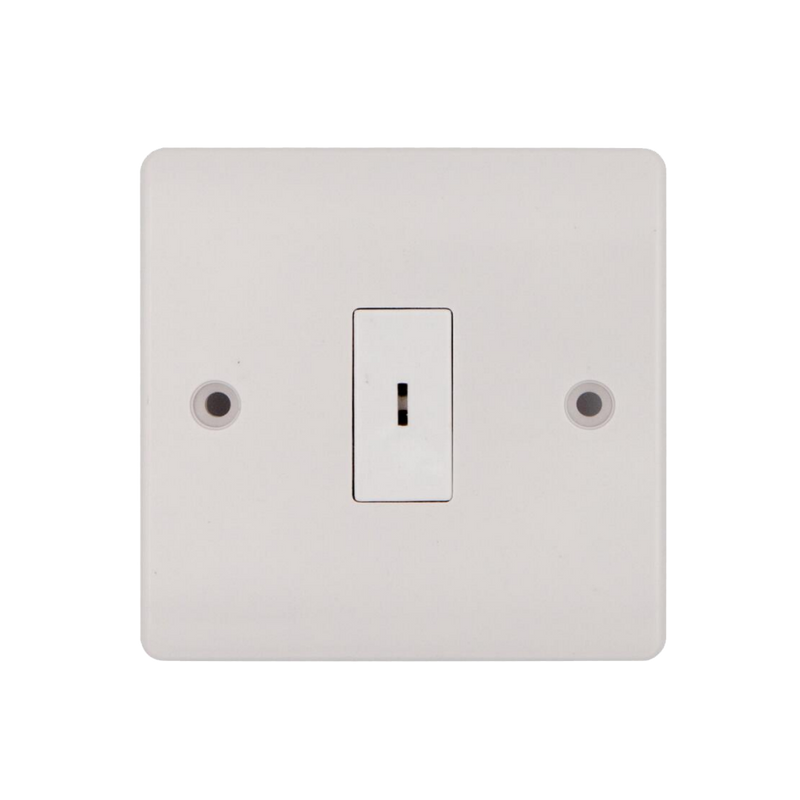 Caradok 10A 1G 2Way Key Switch - Caradok - The Classics - White Plastic