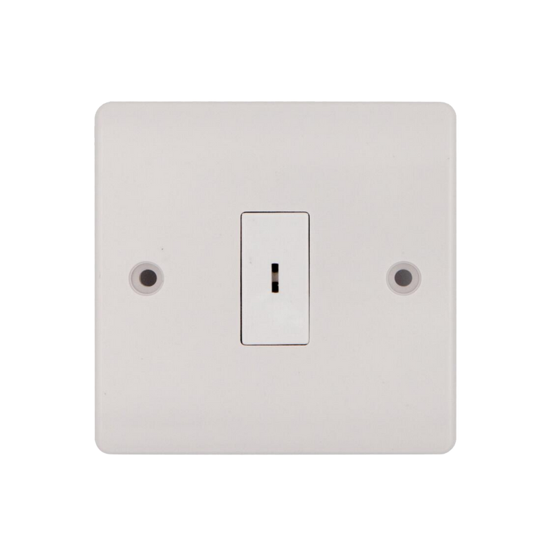 Caradok 10A 1G DP Key Switch - Caradok - The Classics - White Plastic