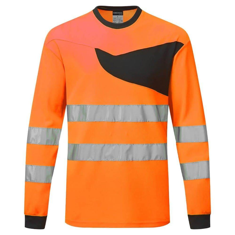 PORTWEST PW221 PW2 HI-VIS T-SHIRT L/S - HI-VIS T-SHIRTS