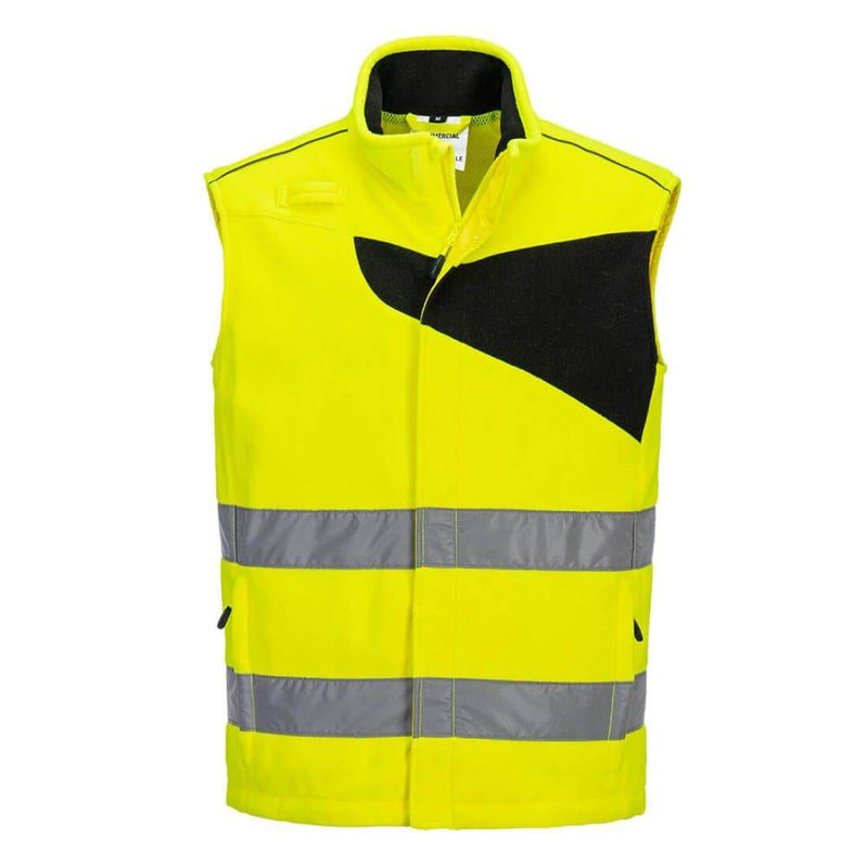 PORTWEST PW231 PW2 HI-VIS FLEECE BODYWARMER - HI-VIS JACKETS & COATS