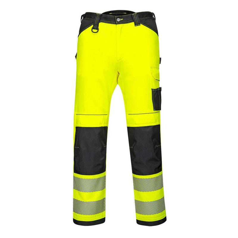 Portwest PW303 PW3 Hi-Vis Lightweight Stretch Work Trousers - HI-VIS TROUSERS