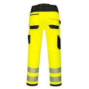 Portwest PW303 PW3 Hi-Vis Lightweight Stretch Work Trousers - HI-VIS TROUSERS