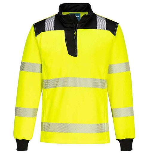 Portwest PW326 PW3 Hi-Vis 1/4 Zip Sweatshirt - HI-VIS SWEATSHIRTS & HOODIES