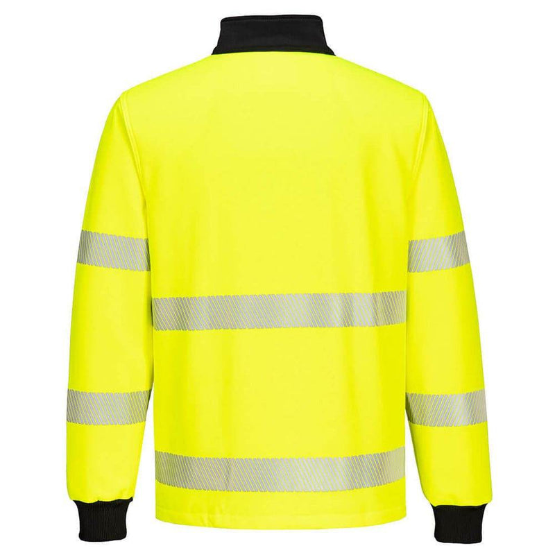 Portwest PW326 PW3 Hi-Vis 1/4 Zip Sweatshirt - HI-VIS SWEATSHIRTS & HOODIES