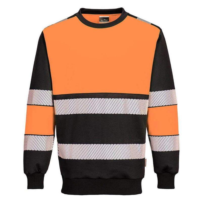 Portwest PW376 PW3 Hi-Vis Class 1 Crew Neck Sweatshirt - HI-VIS SWEATSHIRTS & HOODIES