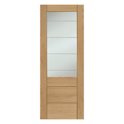 Palermo Essential 2XG Pre-Finished Internal Oak Door with Clear Etched Glass -