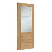 Palermo Essential 2XG Pre-Finished Internal Oak Door with Clear Etched Glass -