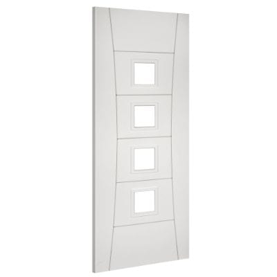 Pamplona White Primed Glazed Internal Fire Door - All Sizes -