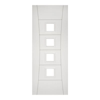 Pamplona White Primed Glazed Internal Door - All Sizes -