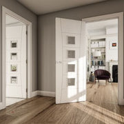 Pamplona White Primed Glazed Internal Fire Door - All Sizes -