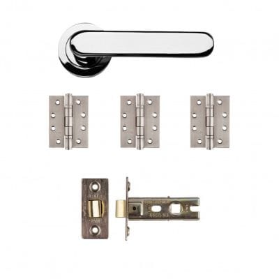 Parga Polished Chrome Door Handle Kit -