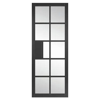 Plaza Black Pre Finished Glazed Internal Door - All Sizes -