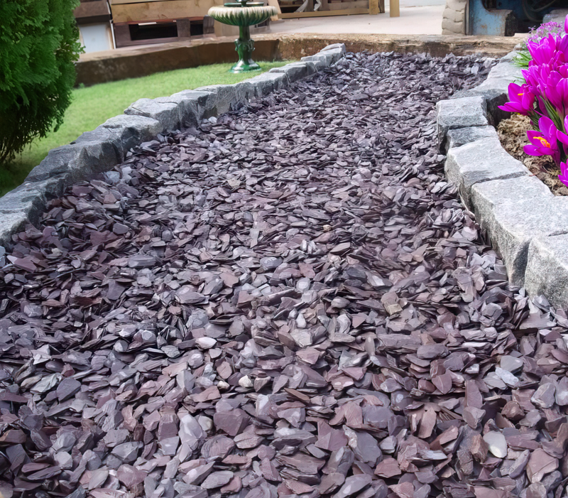20mm Plum Slate Chippings - Home & Garden > Lawn & Garden > Gardening Chippings