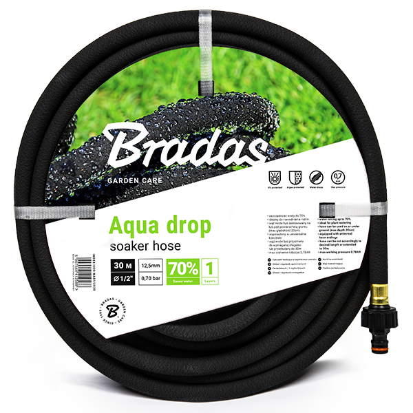 Aqua-Drop Soaker Hose with Connector 30m - Home & Garden > Lawn & Garden > Watering & Irrigation > Garden Hoses Garden watering