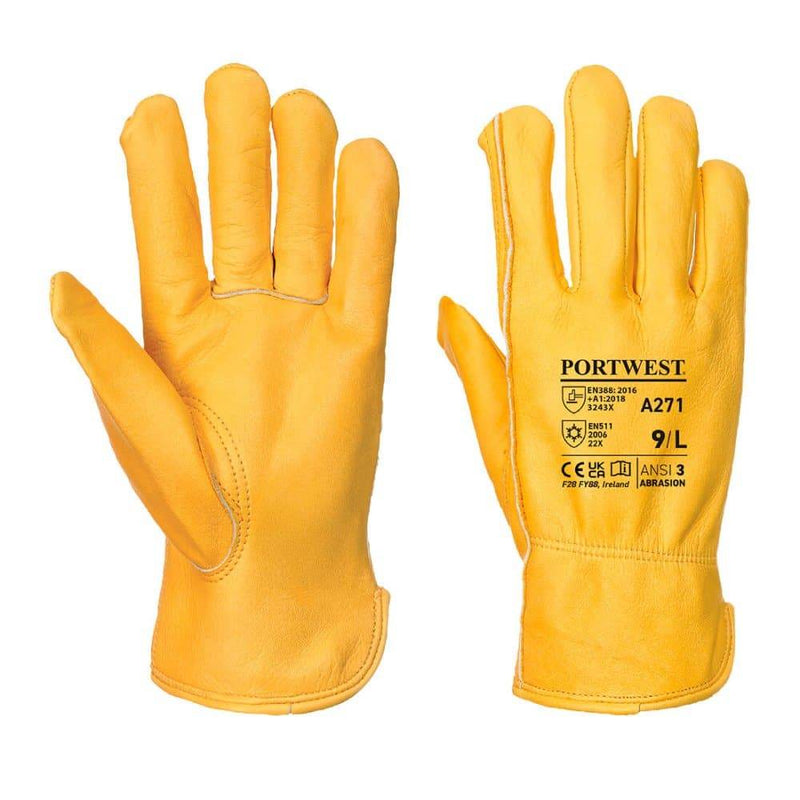 Portwest A271 Lined Driver Gloves - LEATHER & RIGGER GLOVES