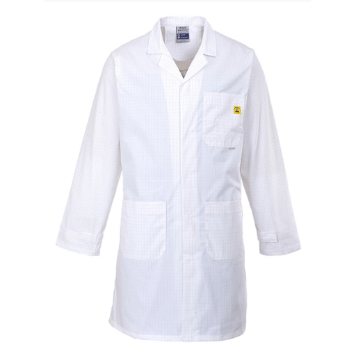 Portwest AS10 Anti-Static ESD Stud Front Coat Various Colours - JACKETS & COATS