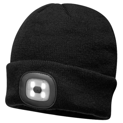 Portwest B028 Rechargeable Twin LED Beanie Hat Various Colours - HEADWEAR