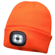 Portwest B028 Rechargeable Twin LED Beanie Hat Various Colours - HEADWEAR