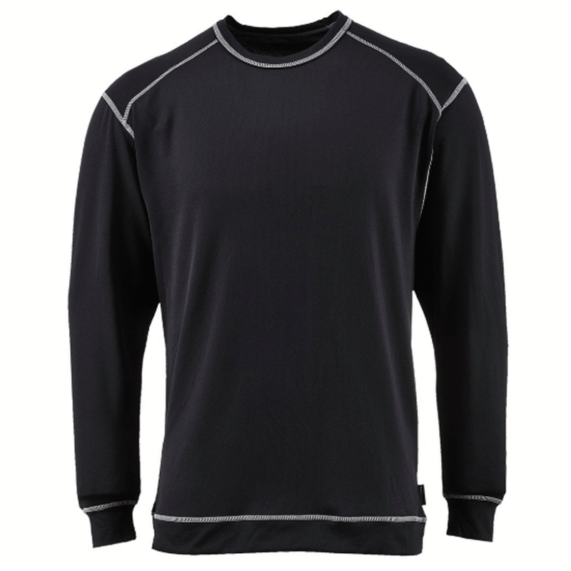 Portwest B153 Base Pro Antibacterial Long Sleeve Top Black Large - Apparel & Accessories > Clothing > Clothing Tops SALE SHIRTS