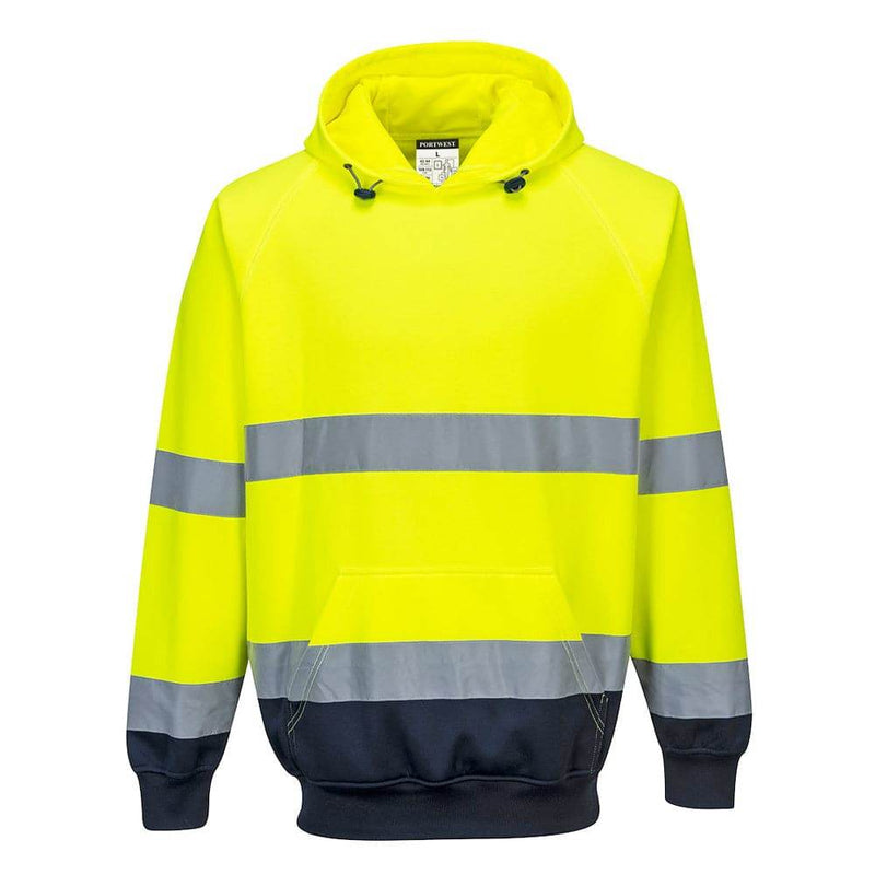 Portwest B316 - Two-Tone Hooded Hi-Vis Sweatshirt - HI-VIS SWEATSHIRTS & HOODIES