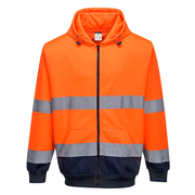Portwest B317 Hi-Vis Two-Tone Full Zip Work Hoodie Various Colours - HI-VIS SWEATSHIRTS & HOODIES