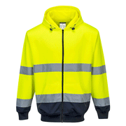 Portwest B317 Hi-Vis Two-Tone Full Zip Work Hoodie Various Colours - HI-VIS SWEATSHIRTS & HOODIES