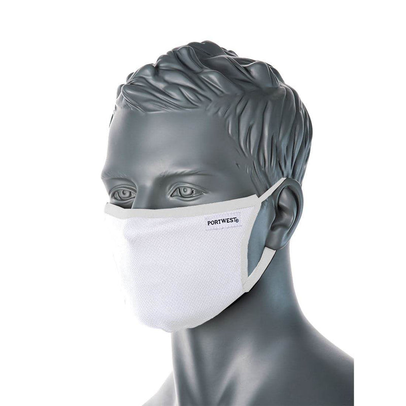 Portwest CV33 3-Ply Anti-Microbial Fabric Face Mask Various Colours - FACE PROTECTION