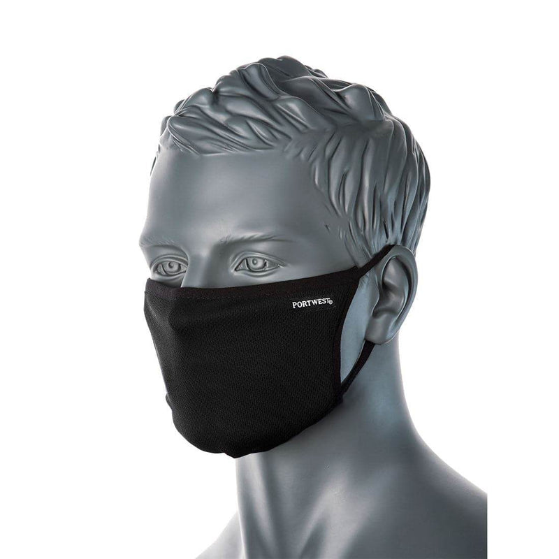 Portwest CV33 3-Ply Anti-Microbial Fabric Face Mask Various Colours - FACE PROTECTION