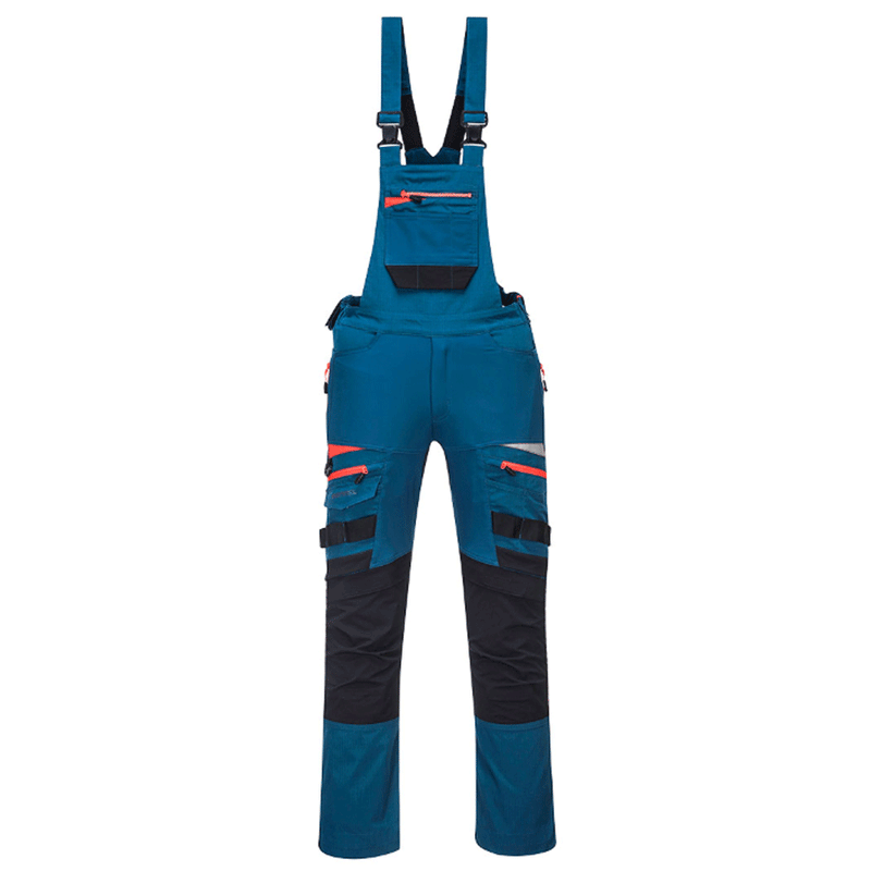 Portwest DX441 DX4 Stretch Kneepad Work Bib & Brace Various Colours - BIB & BRACE