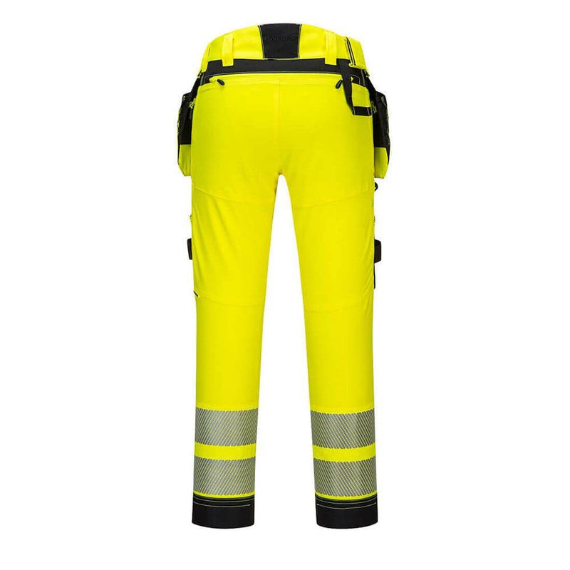 Portwest DX442 4-Way Stretch Hi-Vis Detachable Holster Pocket Trouser - HI-VIS TROUSERS