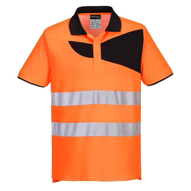 Portwest PW212 Hi-Vis Polo Shirt Short Sleeve - HI-VIS T-SHIRTS