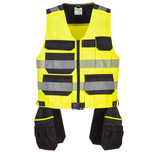 Portwest PW308 PW3 Class 1 Hi-Vis Tool Vest - TOOLCARRIERS